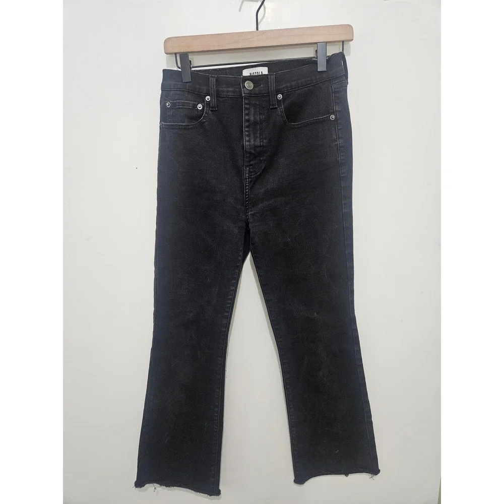 Pistola Black High Rise Raw Hem‎ Flare Jeans Size 28 P6088QAD-JBL